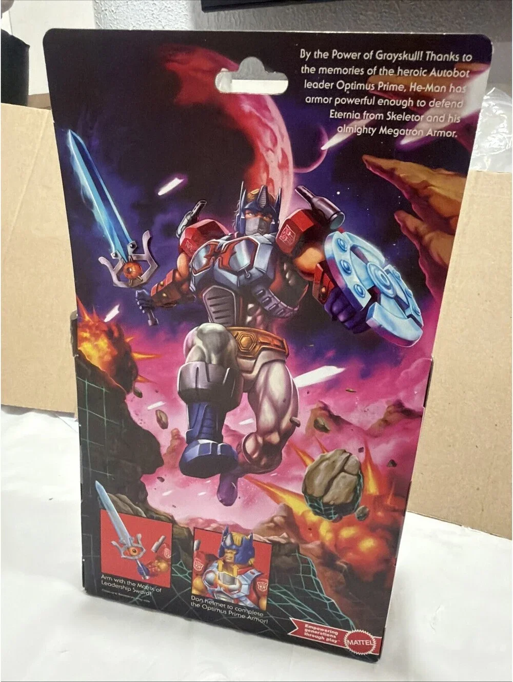 Masters of The Universe MOTU x Transformers Optimus Prime Armor He-Man IN-HAND